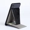 Cell Phone Wallet Card Holder for Back of Phone Flip Leather Adhesive Wallet with Stand for iPhone 15 Pro Max Samsung Smartphones