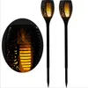 Solar Tiki Torch Lights LED Garden Vattentät Utomhus Courtyard Lampa Dancing Flame Flickning 96 Leds Dekorativa Lights Path Lights LT708