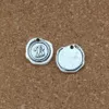 100st / Massor Singelbrev "B" Skiva Initial Alloy Charms Pendants DIY Tillbehör 18x18.5mm Antik Silver A-460