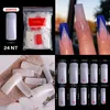 500 pièces/paquet naturel clair faux acrylique ongles conseils complet/demi-couverture français pointu cercueil ballerine faux ongles UV Gel manucure outils