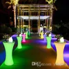 Furniture New Rechargeable LED Luminous Cocktail Table Furniture IP54 Waterproof Round Glowing Outdoor Bar kTV disco party supplies Decorati