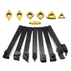 Freeshipping 7Pcs Shank Cnc Lathe Turning Tool Holder Set With Carbide Inserts For Turning Facing Tool