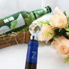 Wholesale-100pcs /ロットの結婚式の好意創造的なギフトクリスタルハート合金ワインのびんびらストッパーバックギフトLX2093