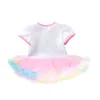 Baby Girl Osterkleidung meine erste Osterparty Geburtstag Frühling Sommerkleidung Tutu Kleid+Stirnband+Schuhe+Socken 4p Kinder Kleidung