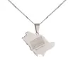 Stainless Steel Saudi Arabia Map Flag Charm Pendant Necklace Kingdom of Saudi Arabia Map Women Jewelry