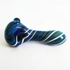 12cm Glass Hand Pipes Silver Fumed Colorful Herb Bowl Smoking Pipe