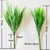 10Pcslot 7 Fork Artificial Green Plants Plastic Fresh Grass for Wedding Decoration Home Store Decoration Flowers Fake Plant7327623