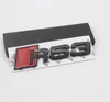 Autocollant de décalcomanie en gros voiture Auto métal 3D emblèmes de voiture badges chromés autocollants pour pare-chocs noir argent RS3 RS4 RS5 RS6 RS7 S8 pour voiture-styling7904857