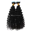 100g Afro Kinky Curly body water Deep wave straight 4a 4B 4C Virgin Natural Skin Weft Tape In Human Hair Extension