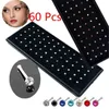 Cristal Nez Anneau Ensemble 60 pcs/pack En Acier Inoxydable bijoux Femmes Fille En Acier Chirurgical Nez Piercing Cristal Nez Stud Corps Bijoux