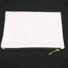 6x9in blank white 12oz cotton canvas makeup bag with black-gold zip gold lining white cotton cosmetic bag for DIY paint print in s314U