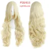 Mapofbeauty 32 "Long Wavy Wigy Cosplay Perucas Falsa Bangs 29 Cores Pink Black Blue Brown Blonde Mulheres Peruca Cabelo Sintético Resistente ao Calor