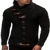 Mens Designer Malhas Cardigan Outwear Mens Moda Sólidos Cor Camisolas Estilo Moda de Nova com chifre Buckle Meninos Casual Tops Hot Selling