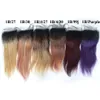 Feixes de cabelo humano liso ombre com fechamento frontal em renda 1B 27 1B 30 1B roxo 1B 99J mechas de cabelo ombre com fechamento290z