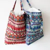 Printed Shoulder Bag Designer Shopping Bag Reusable Grocery Bags Large Capacity Cotton Linen Beach Bags Women HH9-2097