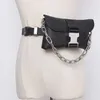 2020 Packs Multi-functionalSolid Branco Preto PU Mulheres cintura Duplo Chains ombro carteira bolsa Faux correias de cintura de couro saco do telefone