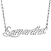 Colar com nome de ouro personalizado "Samantha" Conjunto de joias com script para mulheres Gargantilha de ouro com pingente de placa de identificação e conjunto de pulseira para presente