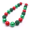 Natal chunky colar pulseira 2 pcs conjunto crianças menina bolha beads boutique feriado jóias conjuntos de garota presente