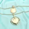 Onregelmatige ronde gezicht ketting goud dubbele ketting hoofd multilayer kettingen mode-sieraden dames geschenk wil en zandige drop schip 380128