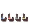 Lotus Backflow Buddhist Incense Little Monk Censer Ceramic Backflow Incense Burner Holder Aromatherapy Smoke Backflow Stick Incense Holder