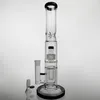 glass water pipe percolator bong large glass bong water bongs 16'' Straight Tube Water Pipe with 18mm joint sturdy round base straight glass pipes bongs smoking