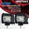 2 pz 4 pollici 200 W CREE LED Barra luminosa da lavoro Baccelli Montaggio a incasso Combo Lampada di guida 12 V 6000 K 20000LM Per la guida di auto fuoristrada