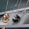 Trzy pierścienie połączonych kochanków para naszyjnik ze stali nierdzewnej biżuteria ze stali tytanowej