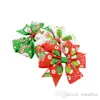 3 inch Baby Bow Hair Clips Christmas Grosgrain Ribbon Bows WITH Clip Snow Girl Pinwheel Hairpins Accessories