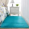 Épaissi cheveux de soie lavé tapis antidérapant salon table basse couverture chambre tapis de chevet tapis de yoga couleur unie en peluche