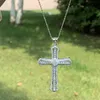 Choucong Brandneue einzigartige Luxusschmuckkreuz Anhänger 925 Sterling Silber Pave White Clear 5A Kubikzirkonia CZ Frauen Halskette WI275H