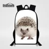 Hedgehog animal impressão escola mochila para estudante elementar mulheres moda bagpack para viajar crianças grandes bookbag rugtas