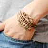 Vente en gros - Jésus Bracelets En Cuir Mutilaye Tresse Browon Cuir Madmade Bricolage Bracelet Handmade Love and E-Packet Livraison Gratuite
