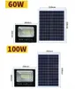 Güneş LED Işıkları 25 W 40 W 60 W 100 W Spot IP66 Su Geçirmez Işıklandırmalı Uzaktan Kumanda Solar Lambası Garaj Parkı için