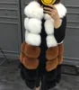 Kamizelki damskie Kobiet Faux Fur Coats na Długie Sekcja Kontrast IMP Imientów Kamizelki Veste Casual Kurtka