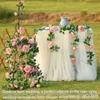 2 m lång konstgjord rose vinrankor Silk Flower Garland hängande korgar Ivy Rattan Home Outdoor Wedding Arch Garden Wall Decoration5872541