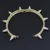 Hip Hop Iced Out Bling Bracciale apribile per donna Uomo Gioielli Rame Cz Stone Punk Bracciale B013 MX190727