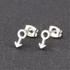 10 piars/lot Lustige Biologische Symbol Männlich Edelstahl Ohrringe Für Männer Mars Schild und Speer Studs Wissenschaft Ohrring schmuck T50