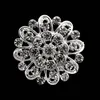 Broche de fiesta de boda con flor de sol pequeña en tono plateado brillante de 1,2 pulgadas con cristales de diamantes de imitación