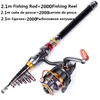 Sougayilang 1.8-3.6m Teleskopisk fiskestång och 11BB Fiske Relhjul Portable Travel Fishing Rod Spinning Rod Combo