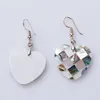 Paua Shell and White Shell Jewellery Plaid Kształt serca Abalone Shell Drop Dangle Kolczyki 5 par