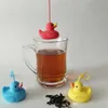 Bonito Pequeno Pato Chá Infusor 3 Cores Duck Forma Alimento Grau Silicone Tea Filtro de Chá Saco