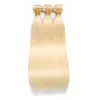 Peruansk obearbetat mänskligt hår remy hår tre buntar 10-32 tum blond 613# dubbel wefts 613 färg hårprodukter