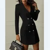 White ladies blazer dress Women suit winter Sexy long sleeve party female button blazer girl jacket