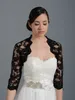 Vintage Black Lace Wedding Bridal Bolero Jacket Cap Wrap Shrug Custom Satin Half Sleeve Front Open Jacket for Wedding Evening Dres244i