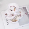 [Ddisplay] 360 graders roterbar plastring smycken arrangör 4 lager armband lagringsfall vit roterande örhängen visa hållare