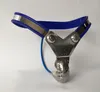 Stainless steel Male Blue chastity belt anal plug BDSM Bondage Fetish Lockable Restraint Device Pants Cock Cages