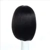 Krótkie proste peruki Women039s w stylu bob pełna głowa peruka odporna na ciepło syntetyczne prawdziwe grube czarne włosy Wig3349856