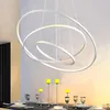 Moderne hanglampen voor woonkamer eetkamer 3/2/1 cirkel ringen acryl aluminium body led-verlichting plafondlamp armaturen