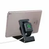 Supporto per telefono portatile in lega di alluminio Supporto da scrivania Supporto per tablet PC Supporto pieghevole in metallo Supporto per aggancio per orologio Caricatore Regolazione multi-angolo