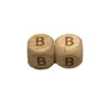 Square Wood Alphabet Beads Teether 12MM Natural Beech Wooden Letter Beads For Jewelry Toys Making DIY Baby Teething Necklace5494364